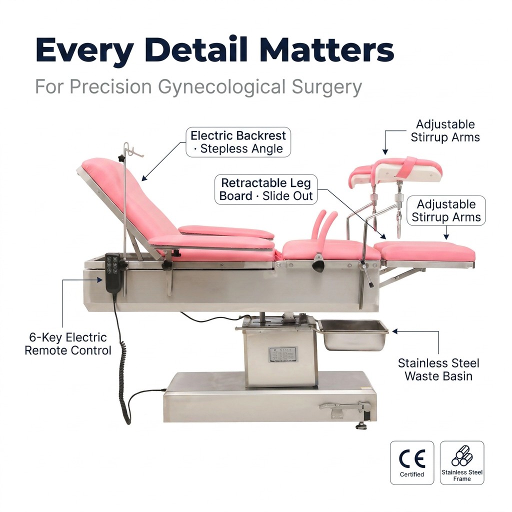 Electric Gynecological Operating Table Obstetric Delivery Bed