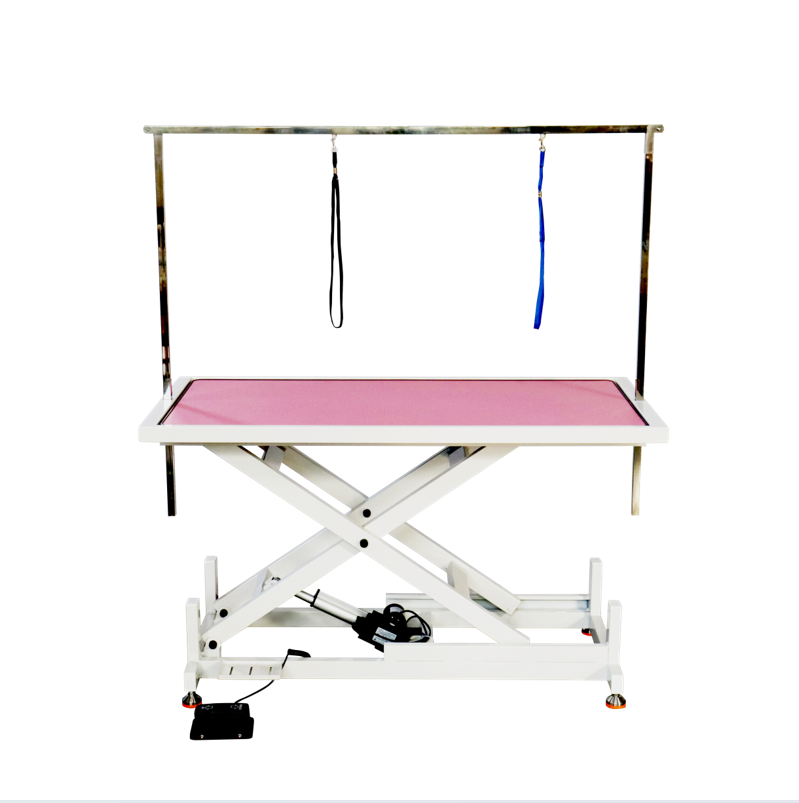 Electric Lifting Square Pet Grooming Table  with Stainless Steel Restraint Bar for Salon Use
