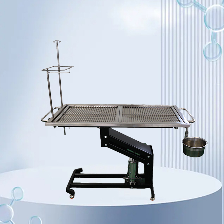 ACS-01 Small Hydraulic Operating Table, Stainless Steel Veterinary Exam Table with Foot Pedal Lift, Detachable Waste Filter for Pet Hospital & Grooming Clinic