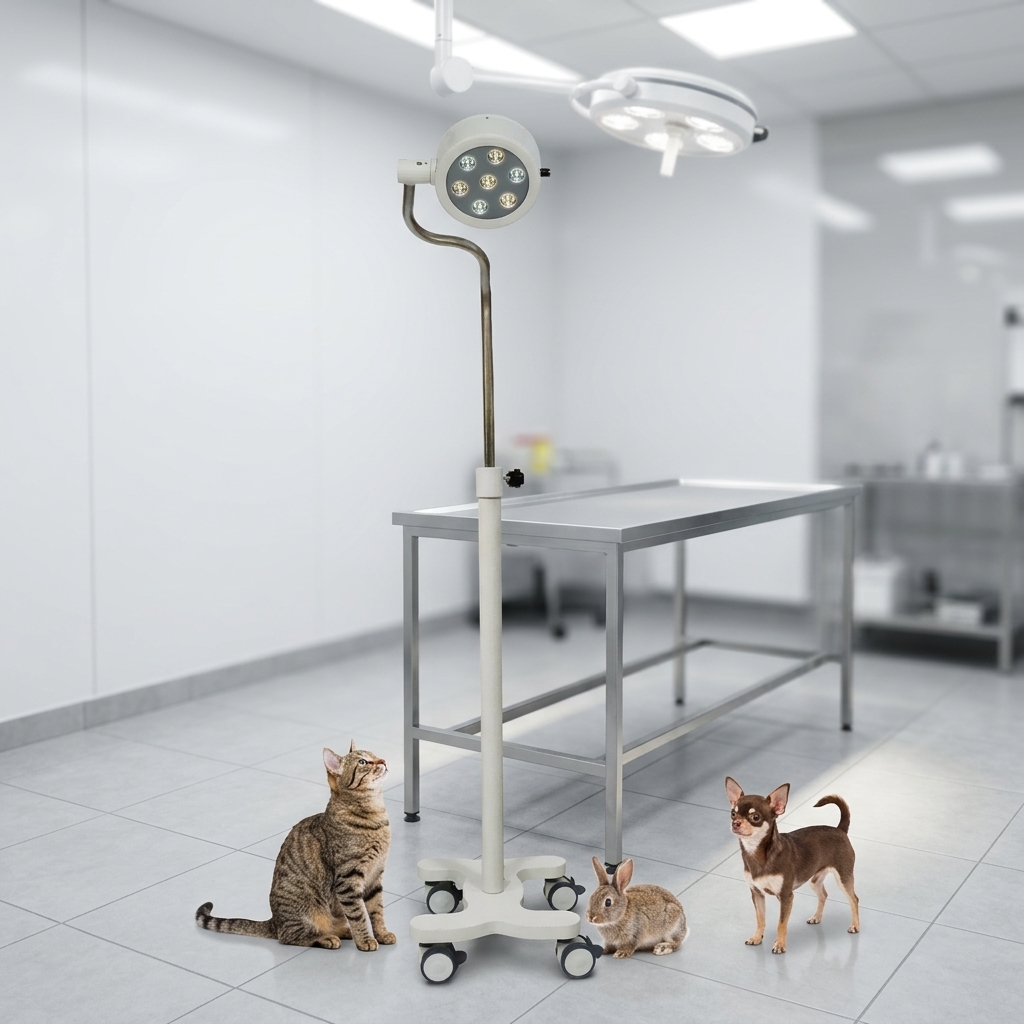 LKLED200Y Mobile LED Examination Surgical Light, 35000Lux OSRAM Cold Light Exam Lamp Stepless Dimming for Clinic Outpatient Auxiliary Operation Lighting