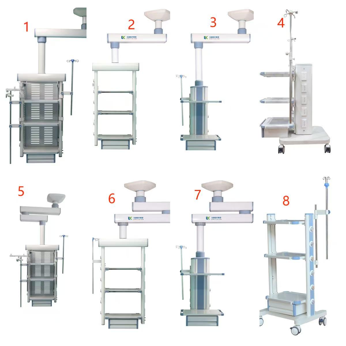 CH-G21 Single Arm Mechanical Anesthesia Pendant, Medical Ceiling Anesthesia Tower with Gas Outlets, Aluminum Alloy Equipment Platform for Hospital Operating Room