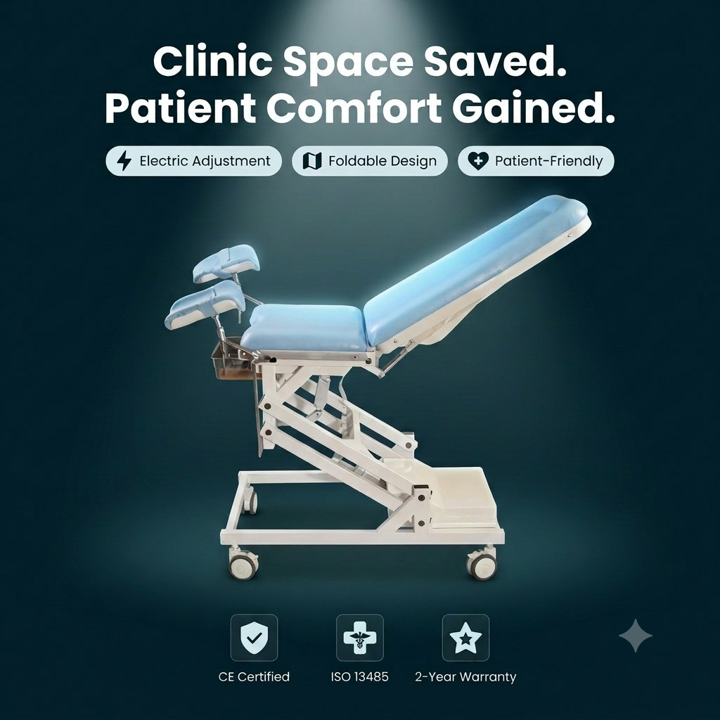 CH-T600 Electric Examination Table, Maternity Gynecology Exam Bed with Emergency Power, Waterproof Hand Controller ISO & CE Certified for Hospital Clinic