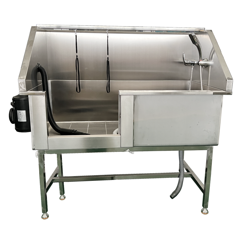 304 Stainless Steel Sliding Door Pet Bath Tub for Grooming Salon & Vet Clinic