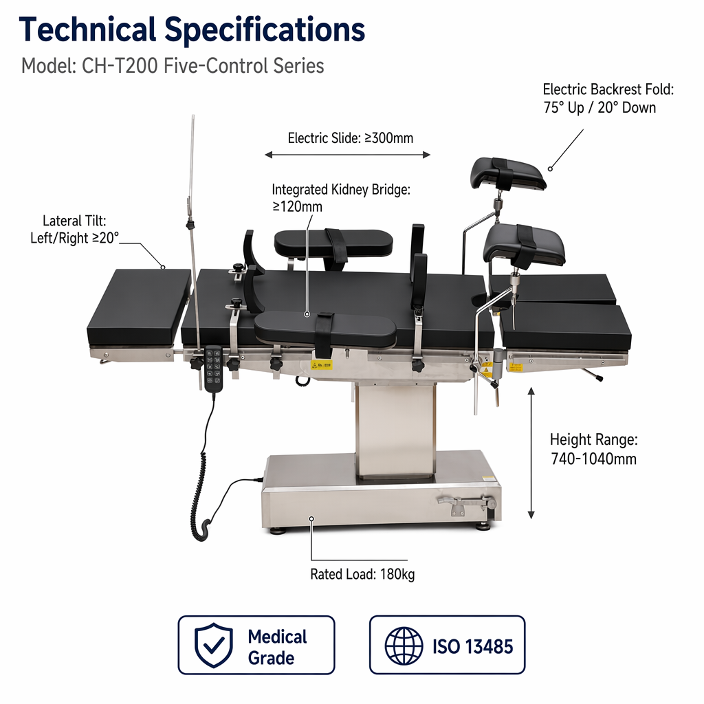 Electric Shift OT Table Electric Operating Table with Longitudinal Shift