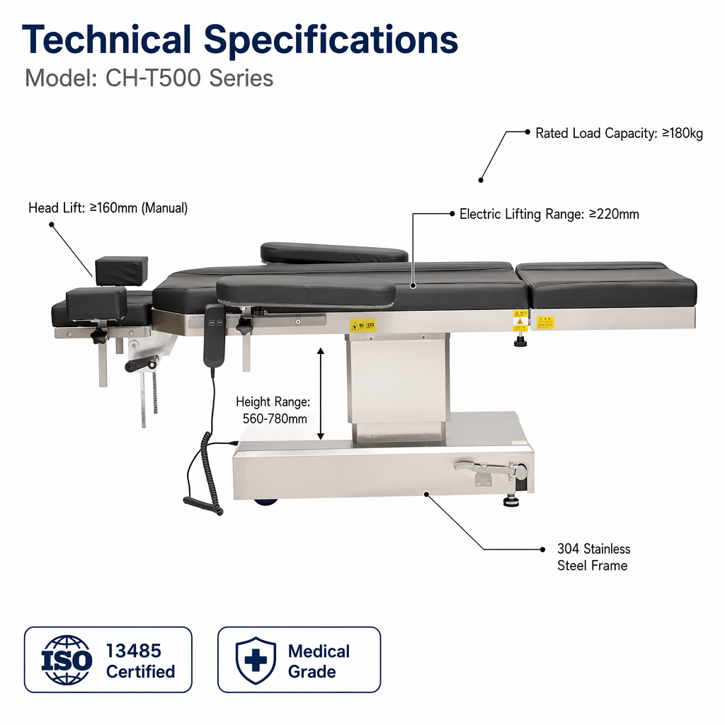 Ophthalmic Surgery Table with Doctor Armrest Ophthalmic OT Table