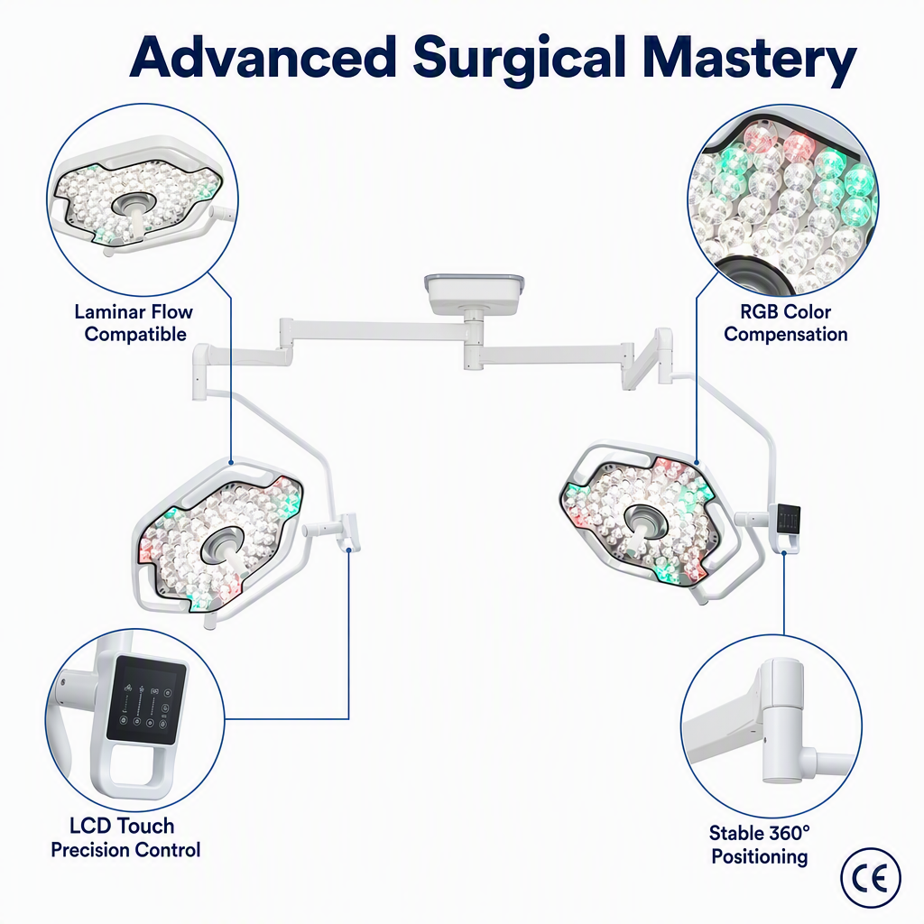Ceiling mounted surgical light Double head surgical light