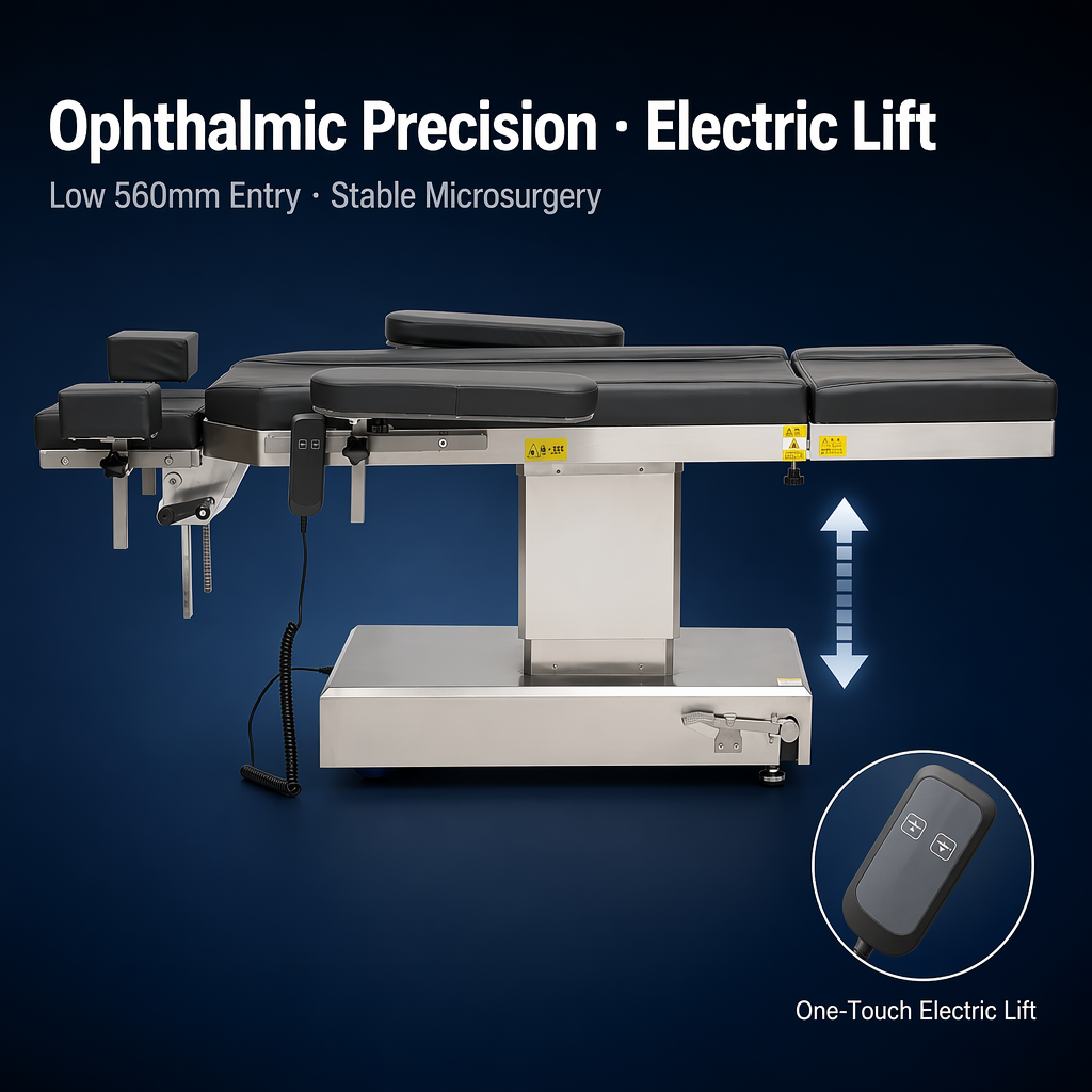 Battery Backup Electric Surgical Table 304 Stainless Steel Operating Table