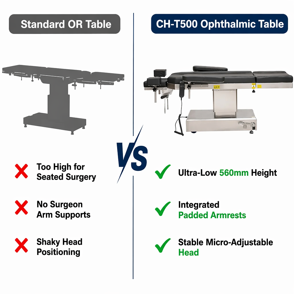Ophthalmic OT Table Ophthalmic Surgery Table with Doctor Armrest