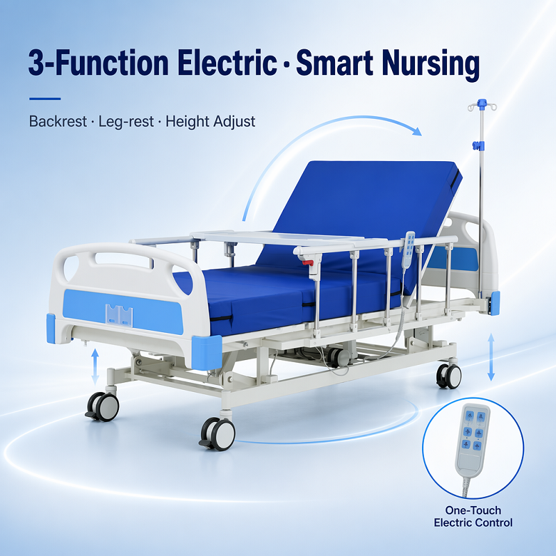 Electric three-function nursing bed