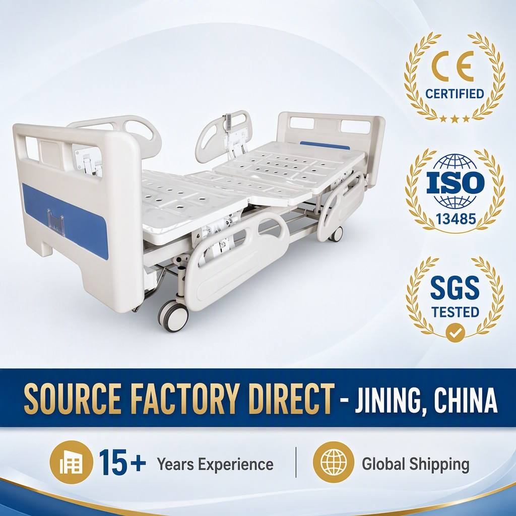 3 function ICU bed supplier Central locking electric medical bed wholesale
