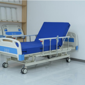 Electric patient bed with silent casters