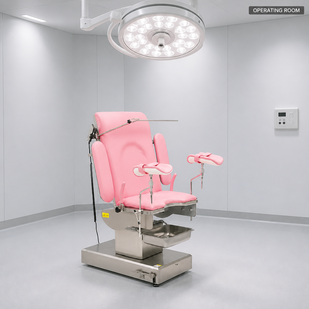 Electric Gynecology Examination Table for Clinic and Maternity Use, 200kg Load, Battery Backup, Adjustable Backrest, Leg Rests Included