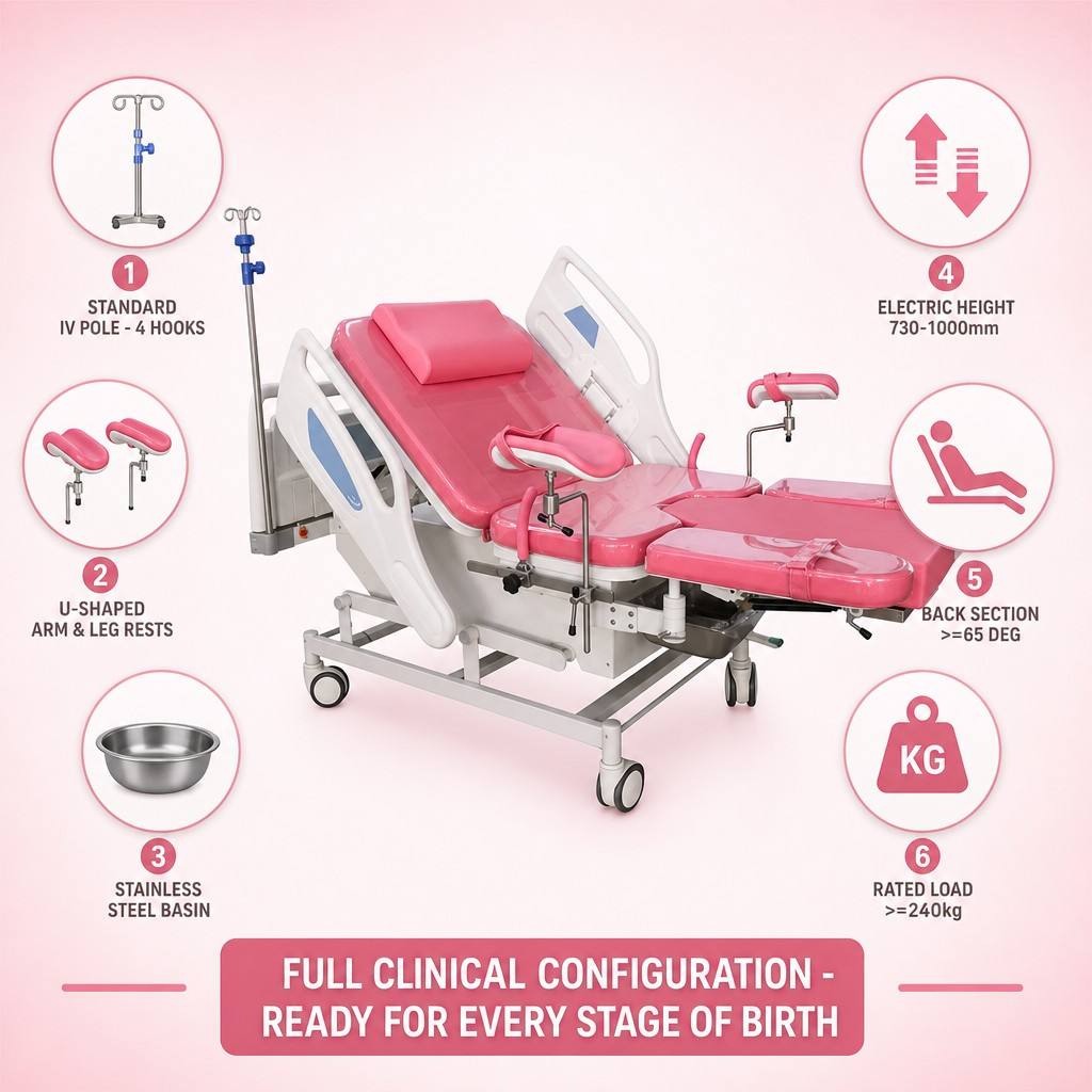 Obstetric operating table wholesale, Electric delivery bed manufacturer direct,