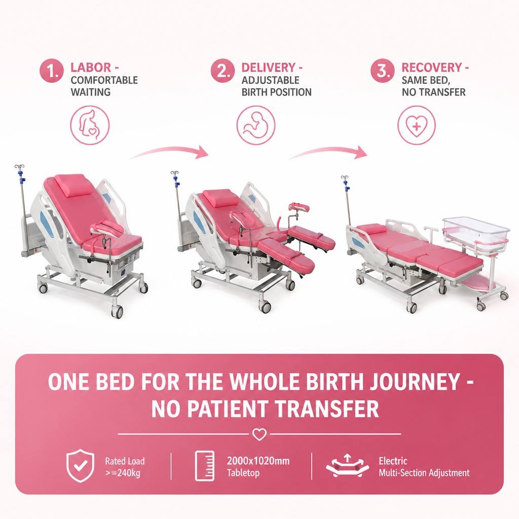 Electric obstetric operating table, Electric delivery bed,